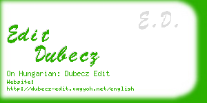 edit dubecz business card